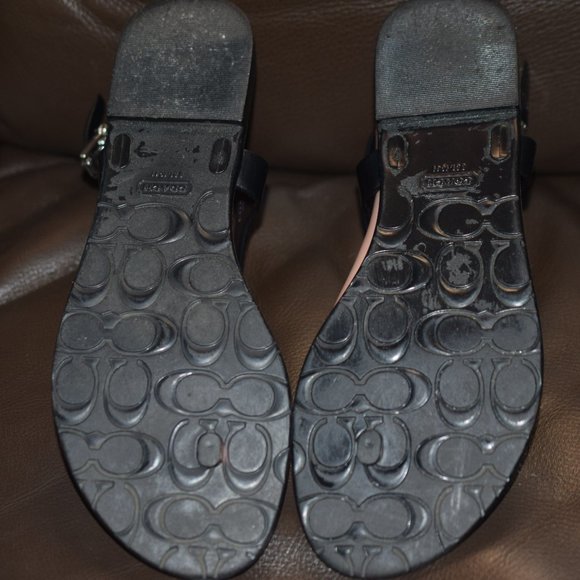 Coach Black Logo Jelly Sandals in a size 9B - Picture 6 of 8